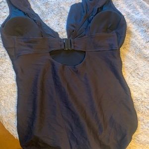 City Chic size M (18) ruffled one piece, ribbed fabric